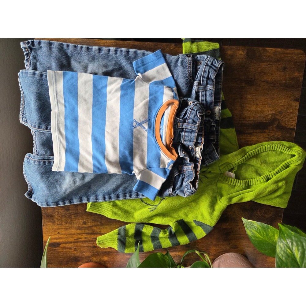 Toddler Boys 2T Clothes Lot 4pc Primary Organic Cotton Tee Childrens Place Jeans